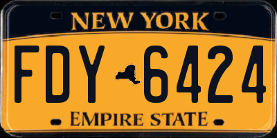 NY license plate FDY6424