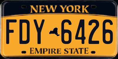 NY license plate FDY6426
