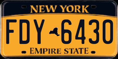 NY license plate FDY6430