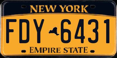 NY license plate FDY6431