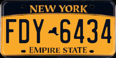 NY license plate FDY6434