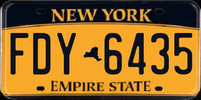 NY license plate FDY6435