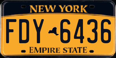 NY license plate FDY6436