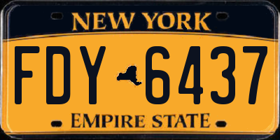 NY license plate FDY6437