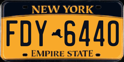 NY license plate FDY6440