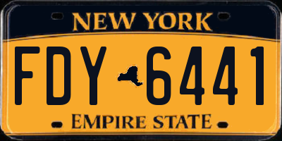 NY license plate FDY6441
