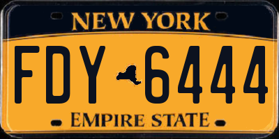 NY license plate FDY6444