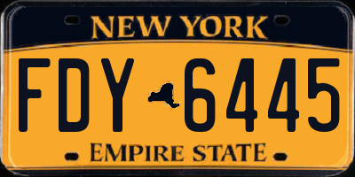 NY license plate FDY6445