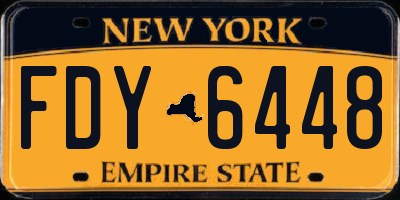 NY license plate FDY6448