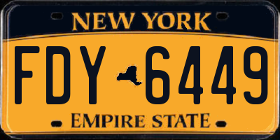 NY license plate FDY6449