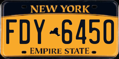 NY license plate FDY6450
