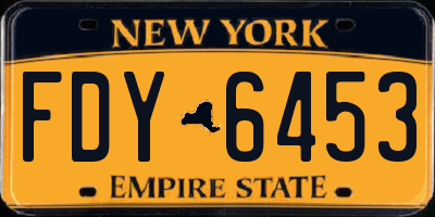 NY license plate FDY6453