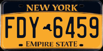 NY license plate FDY6459