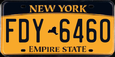 NY license plate FDY6460