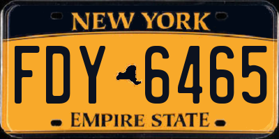 NY license plate FDY6465