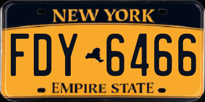 NY license plate FDY6466