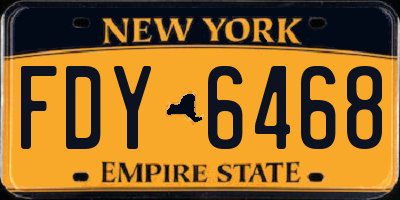 NY license plate FDY6468