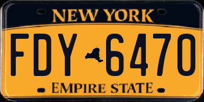 NY license plate FDY6470