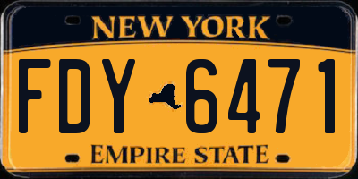 NY license plate FDY6471