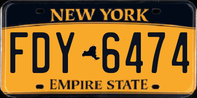 NY license plate FDY6474