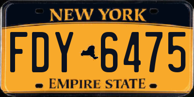 NY license plate FDY6475