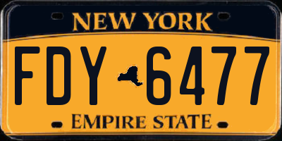 NY license plate FDY6477