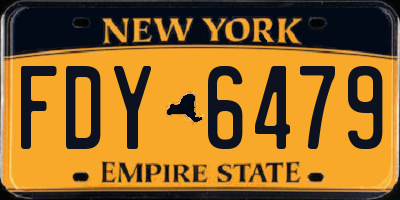 NY license plate FDY6479