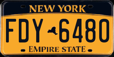 NY license plate FDY6480