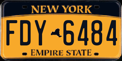 NY license plate FDY6484