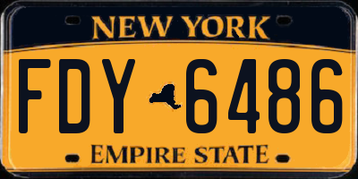 NY license plate FDY6486