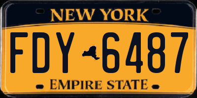 NY license plate FDY6487
