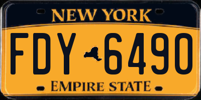 NY license plate FDY6490