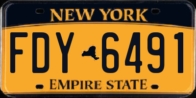 NY license plate FDY6491