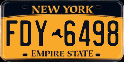 NY license plate FDY6498