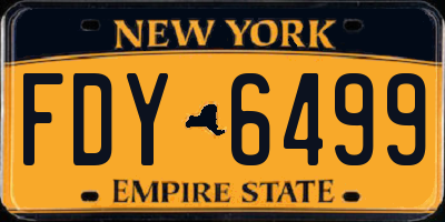 NY license plate FDY6499