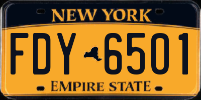 NY license plate FDY6501