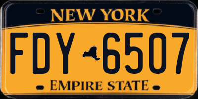 NY license plate FDY6507