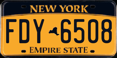 NY license plate FDY6508