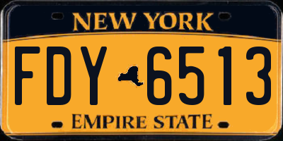 NY license plate FDY6513
