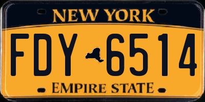 NY license plate FDY6514