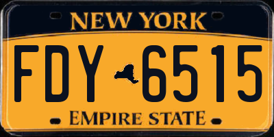 NY license plate FDY6515