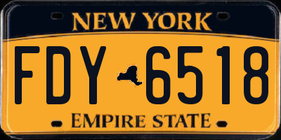NY license plate FDY6518