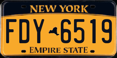 NY license plate FDY6519