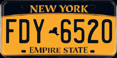 NY license plate FDY6520