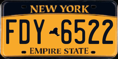 NY license plate FDY6522