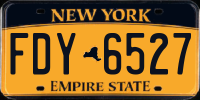 NY license plate FDY6527