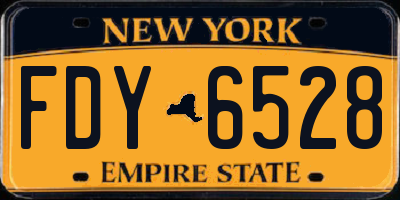 NY license plate FDY6528