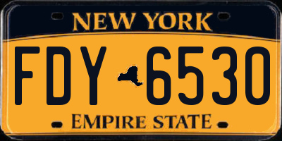 NY license plate FDY6530
