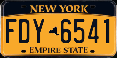 NY license plate FDY6541