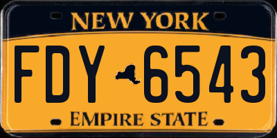 NY license plate FDY6543